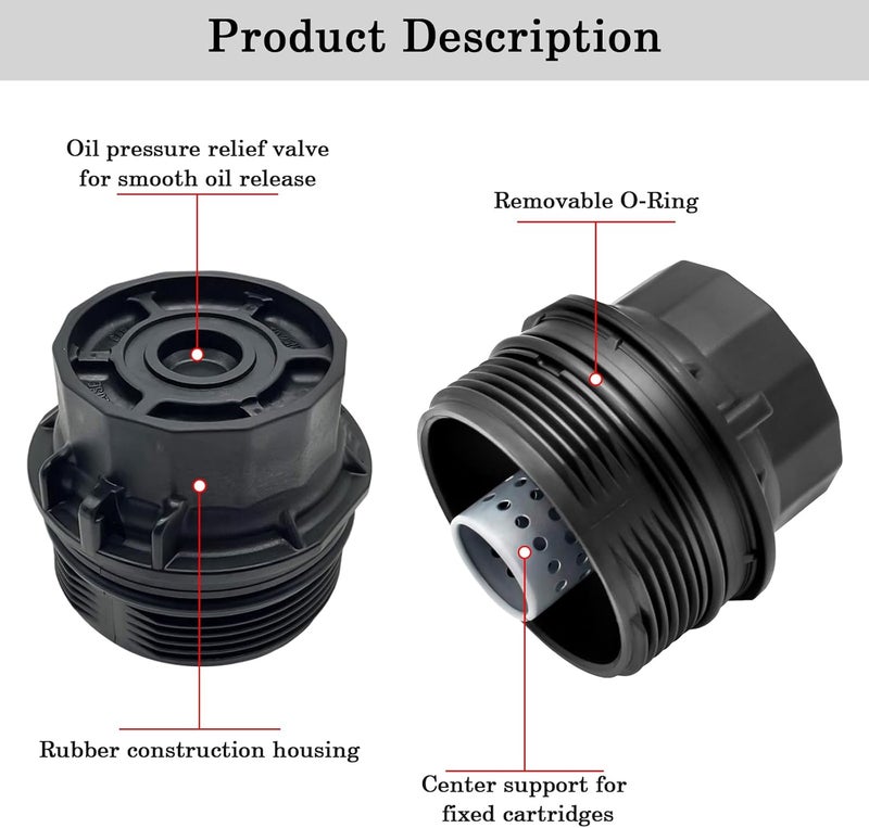 FOXSTAR 15620-37010 Oil Filter Housing Cap Assembly Kit, Fit for Toyota Corolla, Corolla iM, Prius, Matrix & Lexus & Scion xD, iM & Pontiac Vibe, Replaces 1562037010 - Image 4
